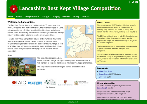Lancashire Best Kept Village Competition website