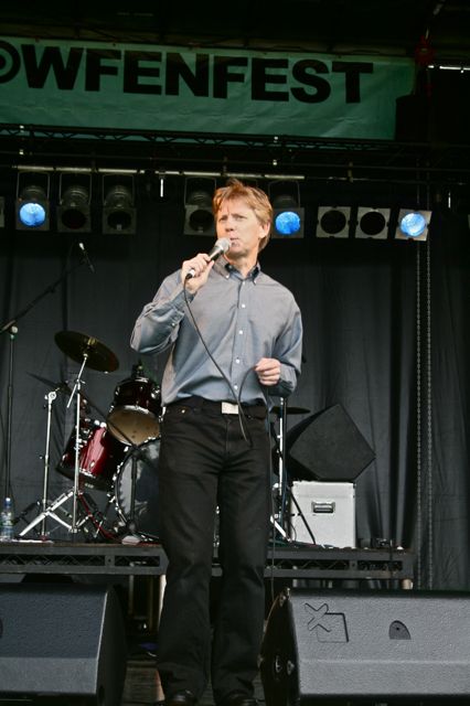 Chris Buckley at Howfenfest - concert organiser, compère and performer