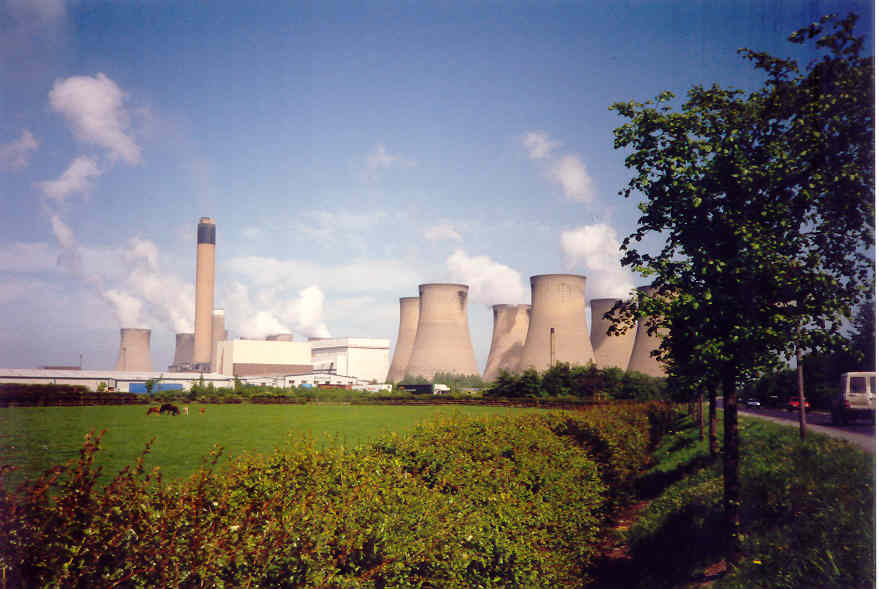 Drax chimney contains three flues and has a height of 850 feet
